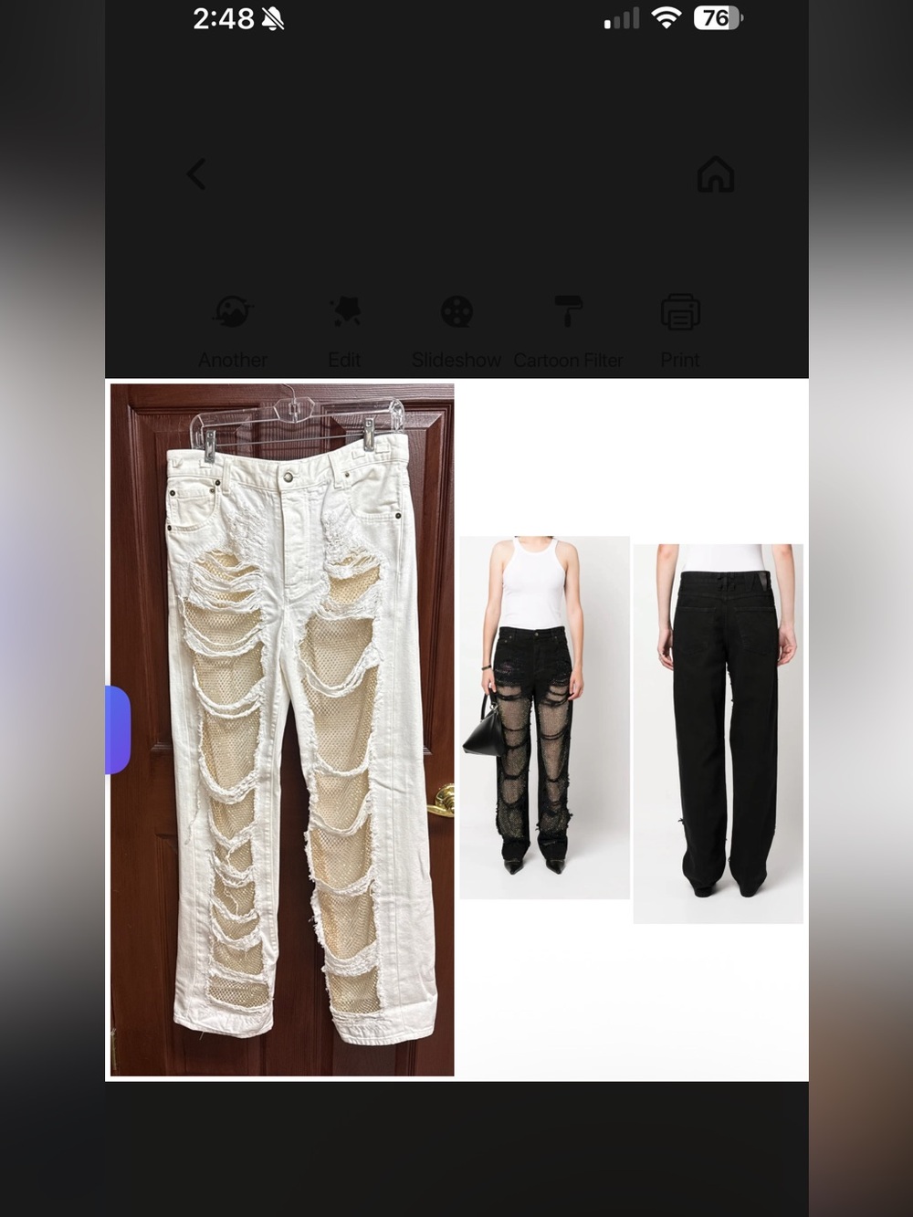 Darkpark Karen Crystals-Embellished Straight Leg Off-White Jeans Women Sz 27